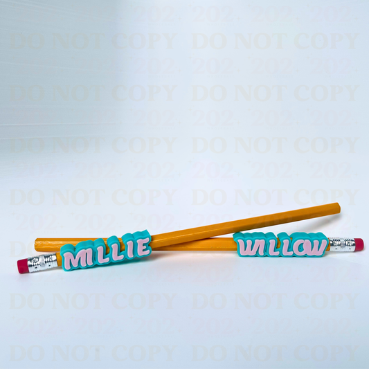 Mint and Blush Pencil Name Tag